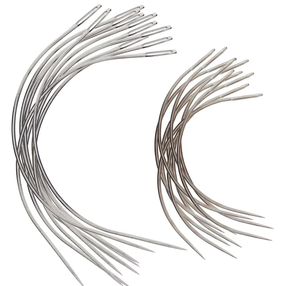 

10/50pcs/Pack Big C-shaped Curved Hair Weaving Needles for Human Hair Wigs Making Sewing Needles For Hair Extension Tool #280668