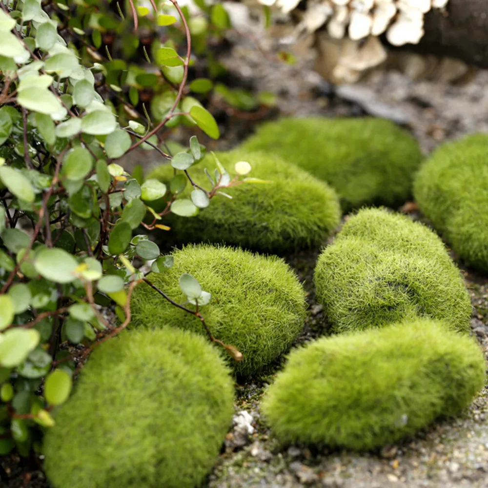 

1pc New Artificial fake moss lawn Mossy stone model Micro landscape fairy garden miniature decoration ornament