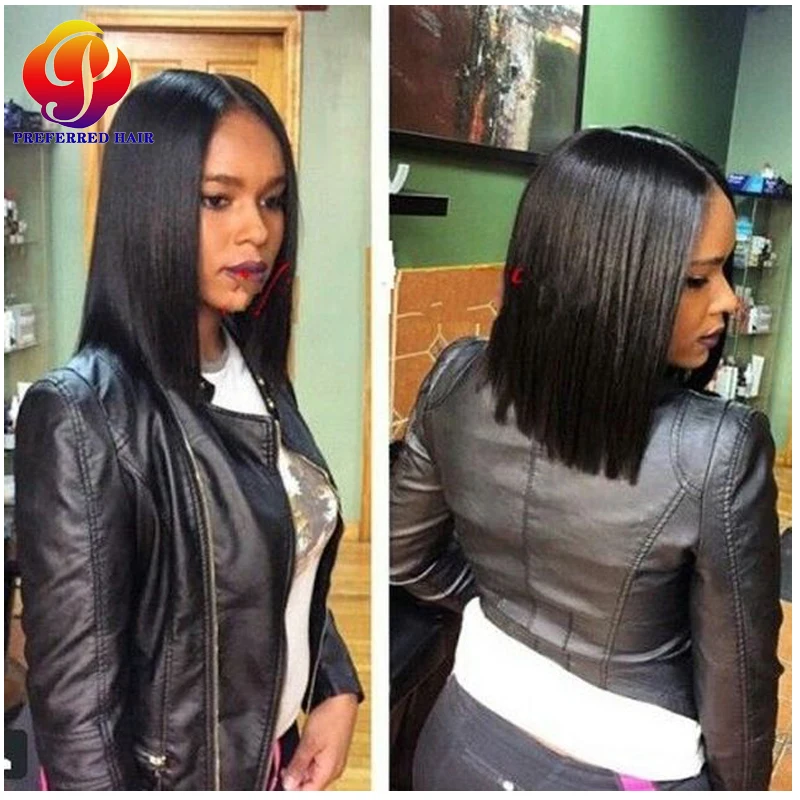 Short Human Hair Wigs Virgin Natural Short Style Bob Cut Wigs