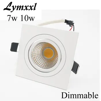 

Square 10W Led Downlights 110-240V Dimmable Led Recessed Ceiling Lights lamp For Home AC85-265V 60angle led down light +driver