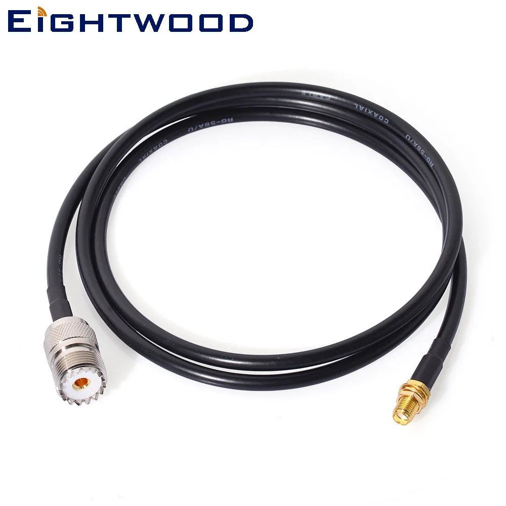 Eightwood VHF UHF SO-239 Female to SMA RG58 коаксиальный кабель 1 м для Kenwood Baofeng BF-F8HP UV-5RA UV-5RE UV-5R UV-82 |