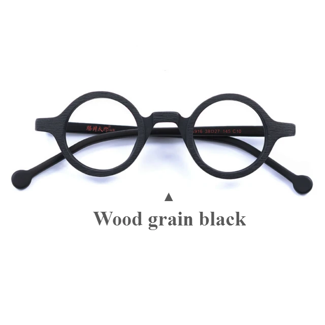 Vintage Small Round Wooden Eyeglasses Frames For Men Retro Acetate