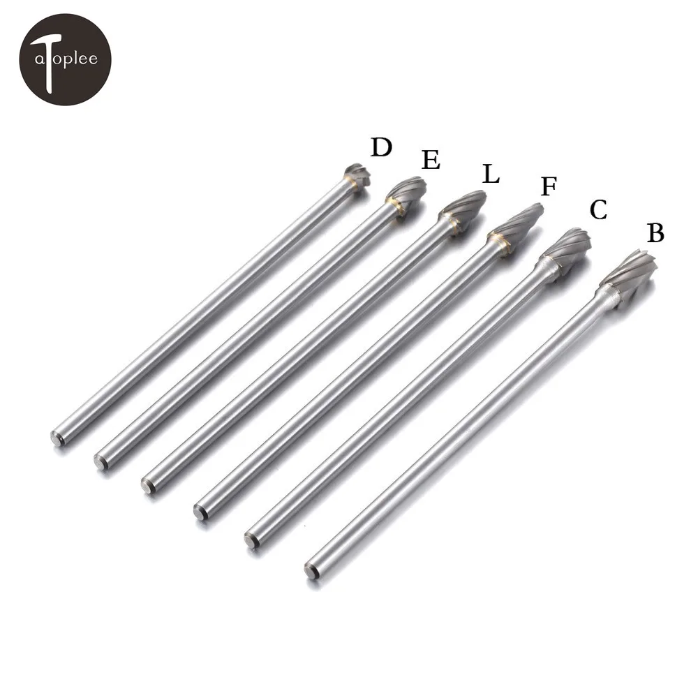 1PC 6mm Rotary File Single Blade Alloy Rotary Cutter Burs Drill Bits