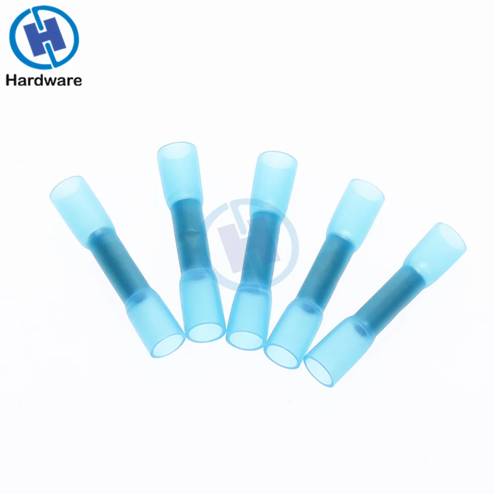 

100Pc Blue16-14 AWG Waterproof Heat Shrink Butt Connectors Electrical Wire Splice Cable Crimp Terminals BHT2