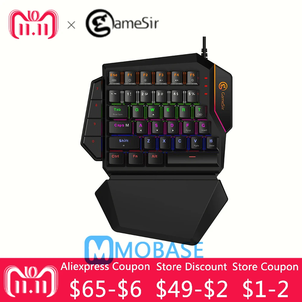 

GameSir GK100 Mini Mechanical One-handed keyboard game Blue Switche PC Game for FPS PUBG keyboard for Android IOS PC Tablet