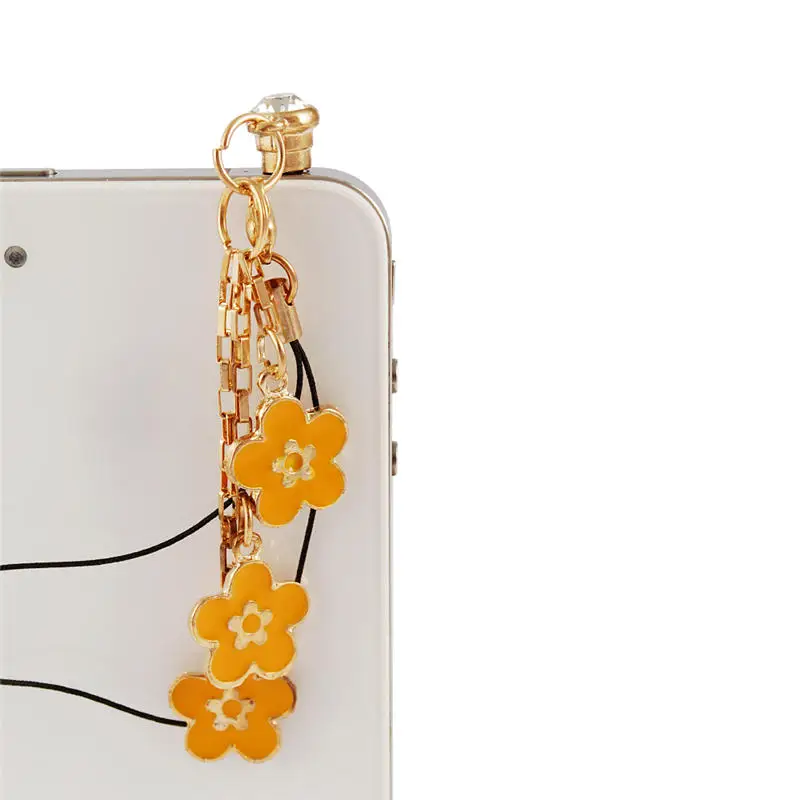 YOKIRIN универсальное три ожерелье в виде цветов Пылезащитная заглушка для телефона Заглушки для защиты от пыли колпачки аксессуары для сотового телефона 3,5 мм Пылезащитная заглушка для телефона