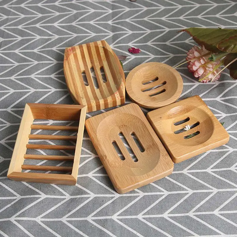 

Wooden Natural Bamboo Soap Tray Holder Dish Storage New Portable Soaps Dish Box Case Bath Shower Plate For Bathroom Supplies