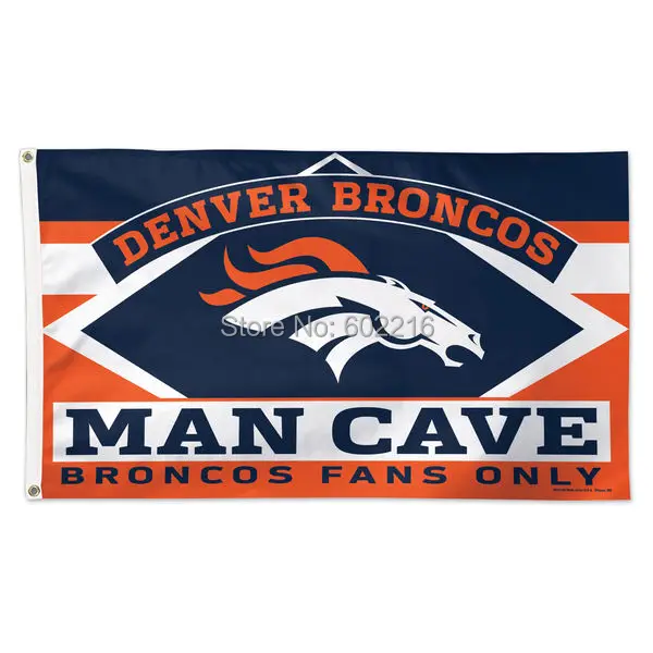 Denver Broncos Deluxe Man Cave Flag 3ft x 5ft Football Flagfootball