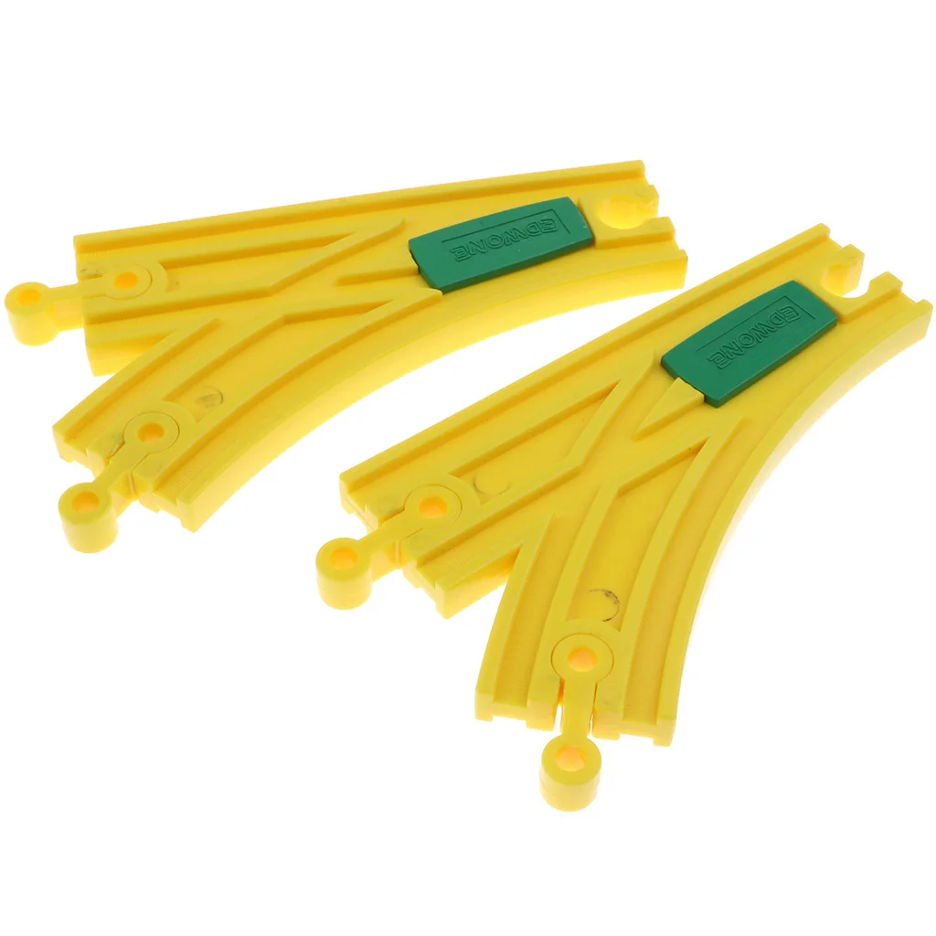Wooden Train Track Set 20 Piece Railway Toy Compatible with All Major Brands - Female-Female Adapter Switch Connector - Bridge