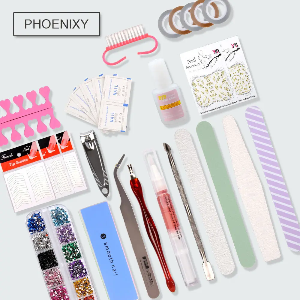 Günstig Maniküre Set Nagel Kit 24W LED Lampe Für 10Pcs Gel Nagellack Set lack Lack Semi Permanent Nagel extension Kit Nail art Set