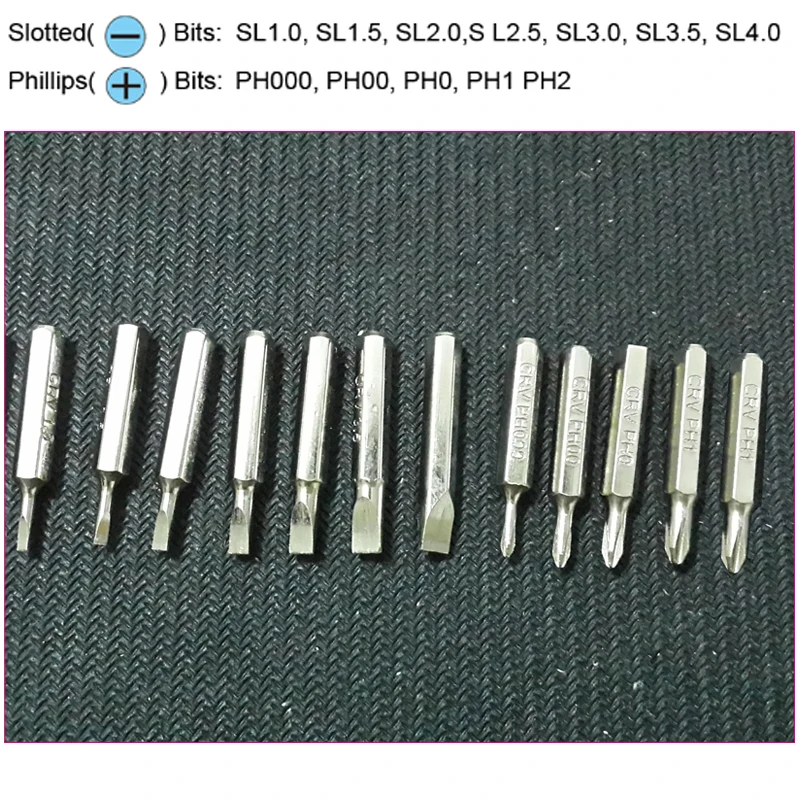 New CR V Precision Screwdriver Bit Set Includes PH000,PH00,PH0,PH1,PH2