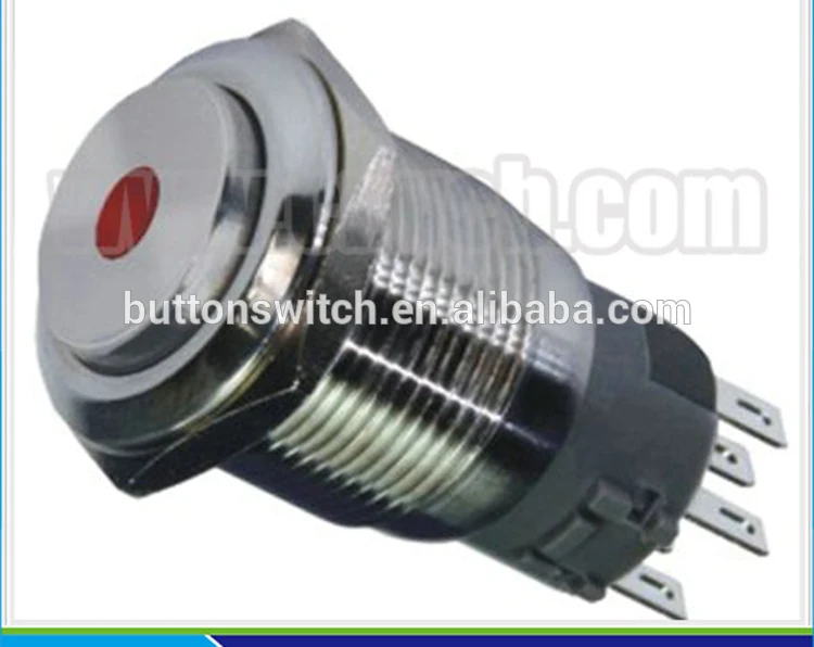 1923 19mm High rise momentary or latching pin terminal dot lamp dot led pushbutton switch