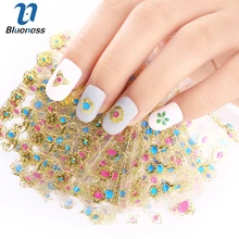 24 шт./партия, красивые 3D бронзовые крестовые дизайнерские наклейки для дизайна ногтей, наклейки для маникюра, штамповки, сделай сам, инструменты для украшения ногтей JH139