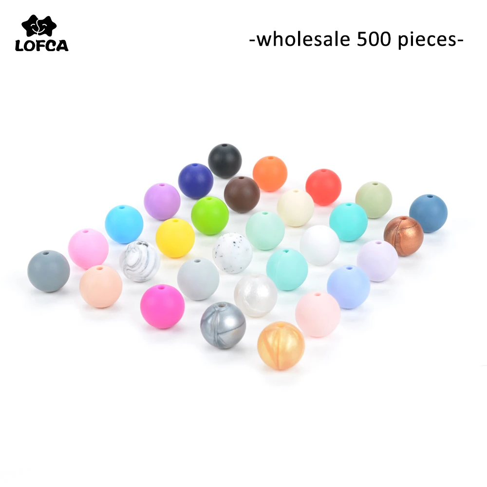 Silicone Bead Wholesale 500pcs/lot Silicone Beads 12mm & 15mm Round
