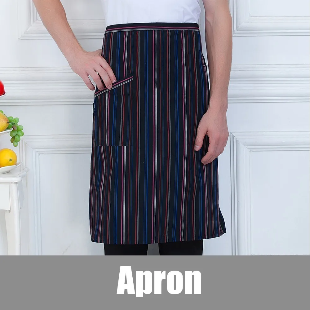 Apron 4 Полосатый полуфартук унисекс для домашнего приготовления пищи противообрастающий Отель Ресторан столовая кафе пекарня магазин Парикмахерская Униформа Карманный Фартук - Color: Apron 4