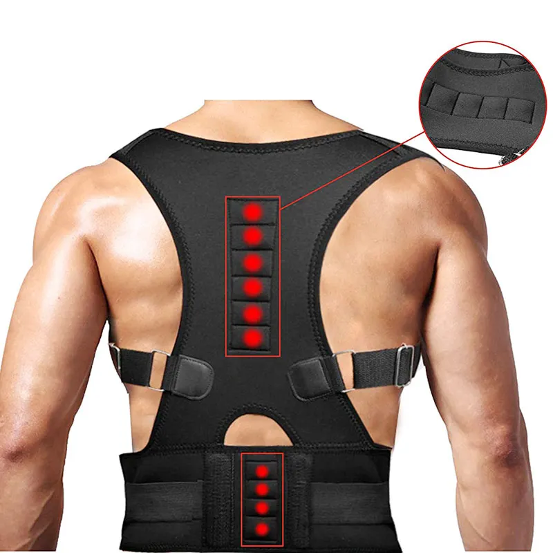 

Shoulder Back Humpback Correct Belt Magnets Posture Corrector Back Support Brace Postural Correction Belt Chiropractic Vests