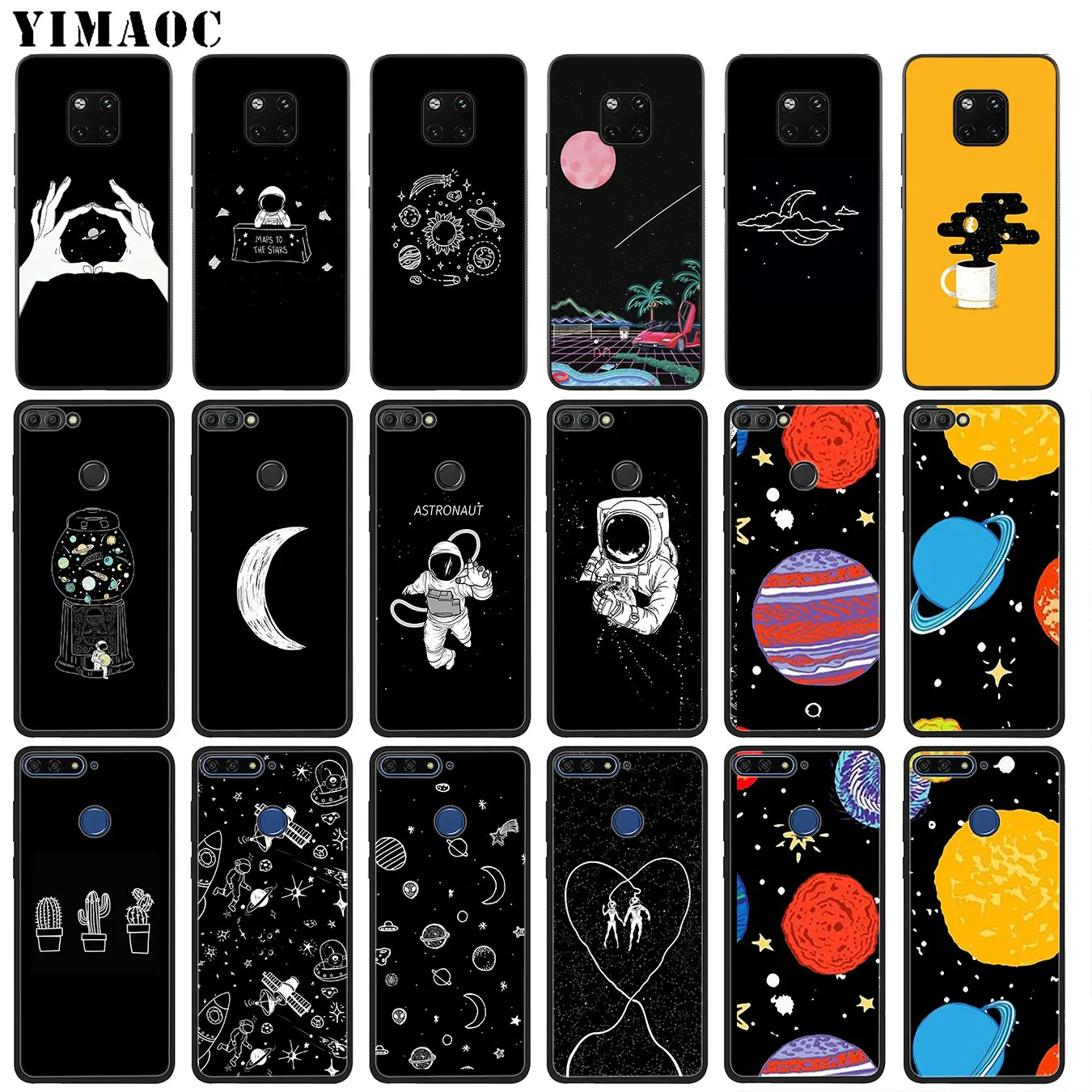Мягкий силиконовый чехол для телефона YIMAOC космическая луна звезда астронавт Huawei