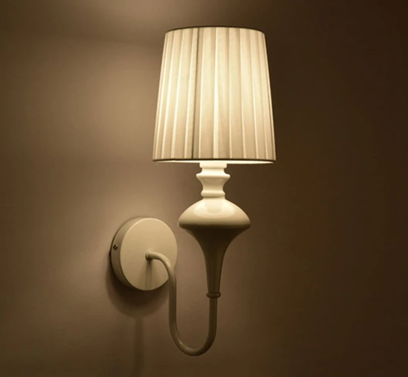 American Fabric Lampshade Modern Wall Lamp Hotel Home Decoration Light for Corridor Balcony Bedroom Bedside Living Room Light (8)