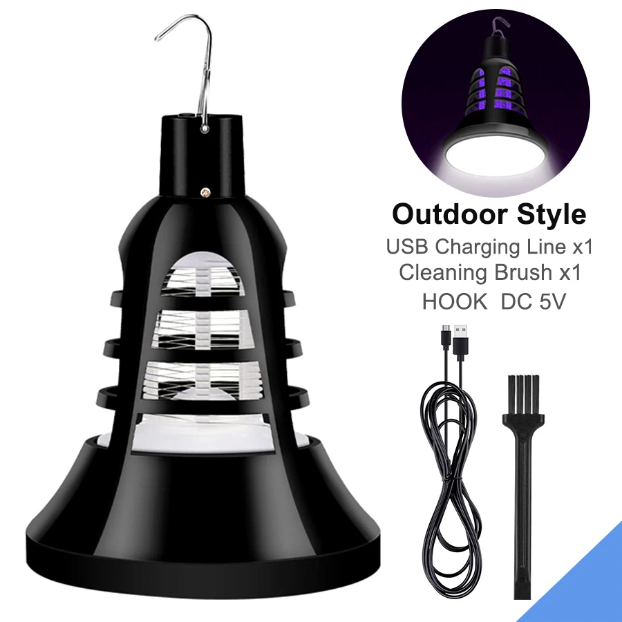 AC 220V Светодиодный светильник от комаров E27 светодиодный Электрический светильник от комаров мух жуков ловушка от насекомых Ночная лампа для домашнего освещения - Цвет: USB DC5V