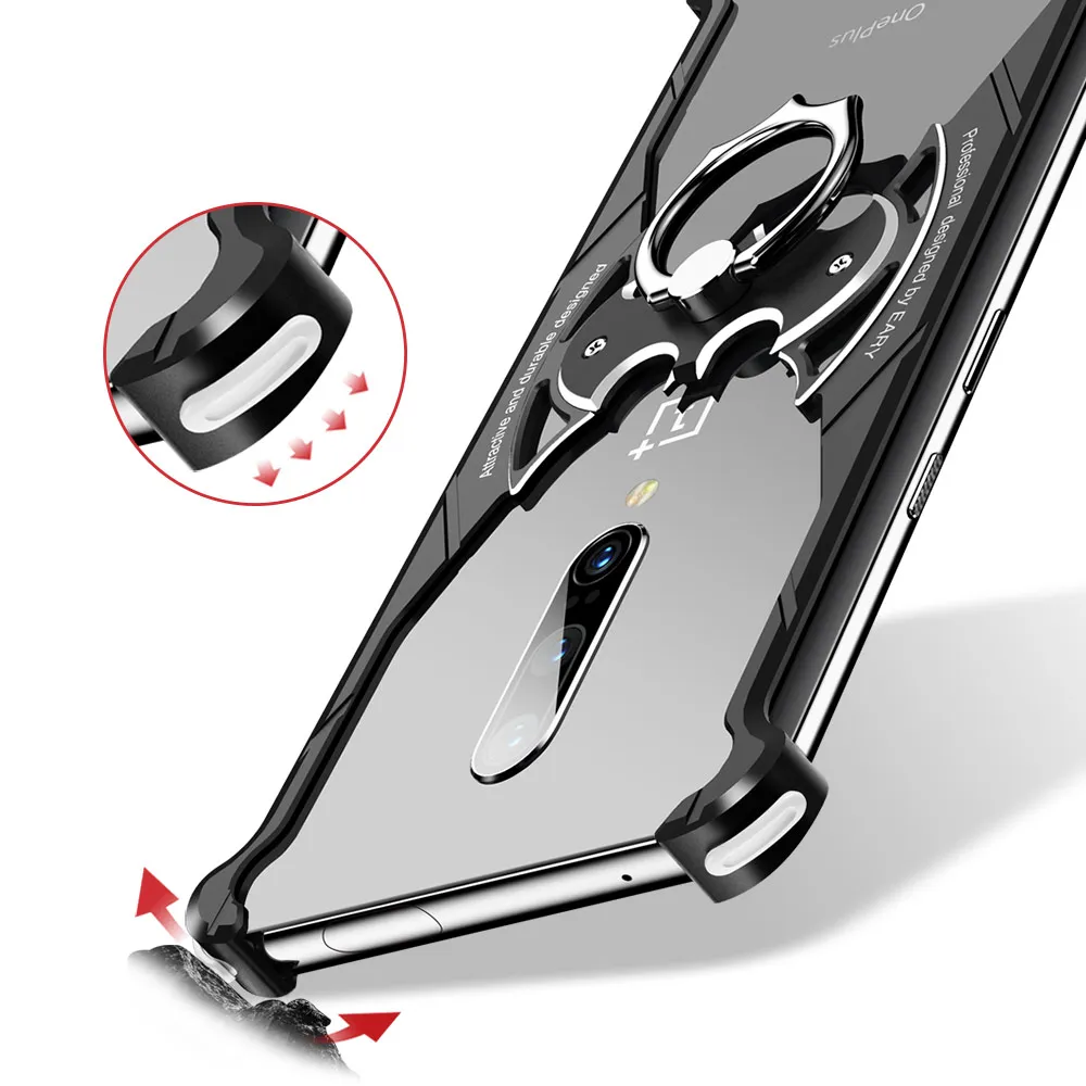 Billig OATSBASF Bat design Auto luxus Metall Fall für Oneplus 7 7pro Fall Persönlichkeit Shell Metall Abdeckung für Oneplus 7 Fall mit ring