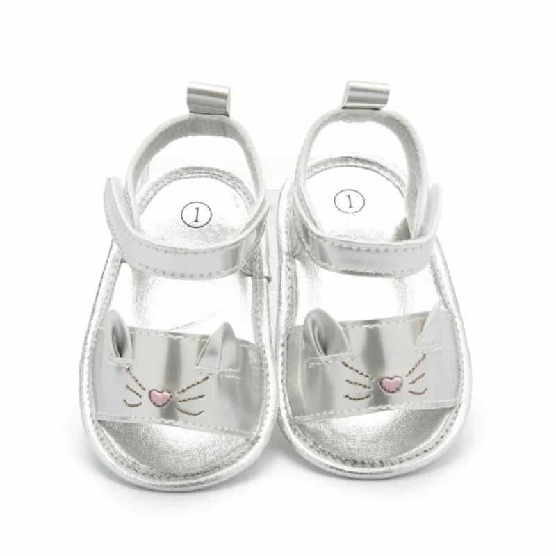 Baby Girl Sandals Newborn Baby Summer Cute Cat Soft Soled Golden Princess Fashion Infant Girl Sandals New Baby Shoes