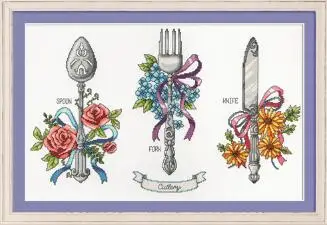 cs-2769 Cross Stitch Kit Cutlery Spoon Fork Knife SO