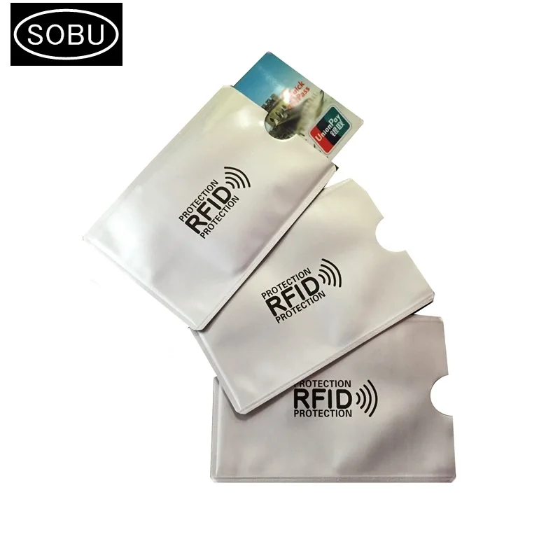 

Anti Rfid Wallet Blocking Reader Lock Bank Card Holder Id Bank Card Case Protection Metal Credit Card Holder Aluminium 6*9.3cm