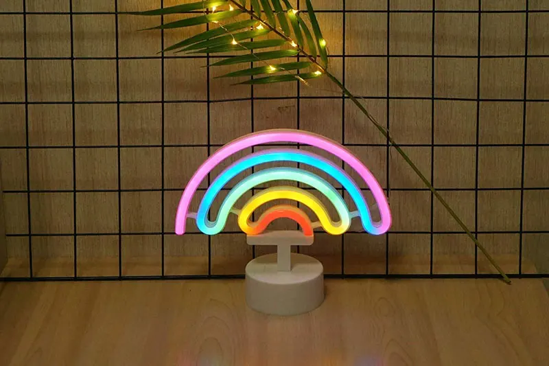 Cute Rainbow Neon Light Signs LED Rainbow Decor Light for Girls Bedroom Neon Lamp Wall Decor Christmas Gift Party Neon Bulb Tube (17)
