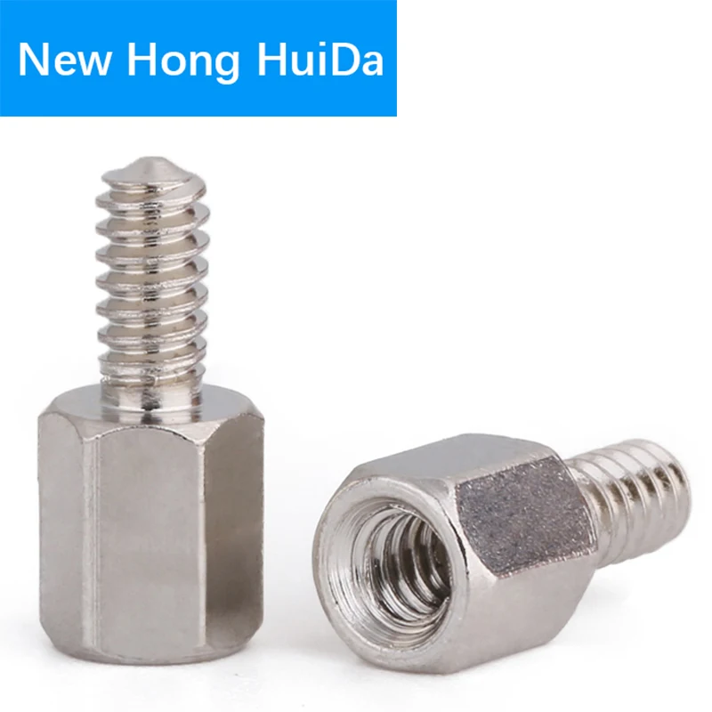 4 40x6+6mm Hex Male Female Brass Standoff Stud Board Nickel Plated