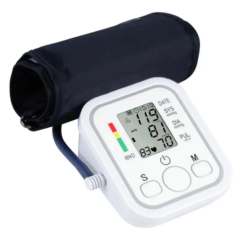 

1Pc Arm Blood Pressure Pulse Monitor Health Care Wrist Digital Upper Portable Meters Sphygmomanometer with Voice Blacklight R3