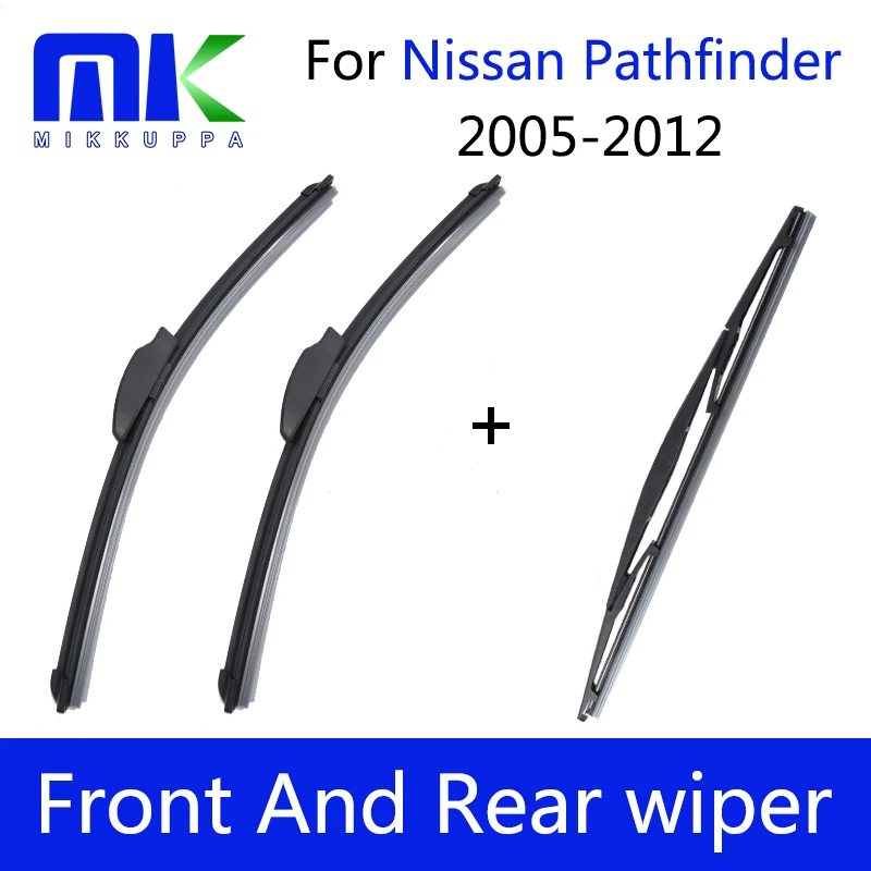 Front & Rear Wiper Blades For Nissan Pathfinder 2005 2006 2007 2008