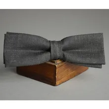 Темно-серый льняной тонкий галстук-бабочка, Свадебный галстук, мужской галстук-бабочка, галстуки для мальчиков, льняной галстук-бабочка