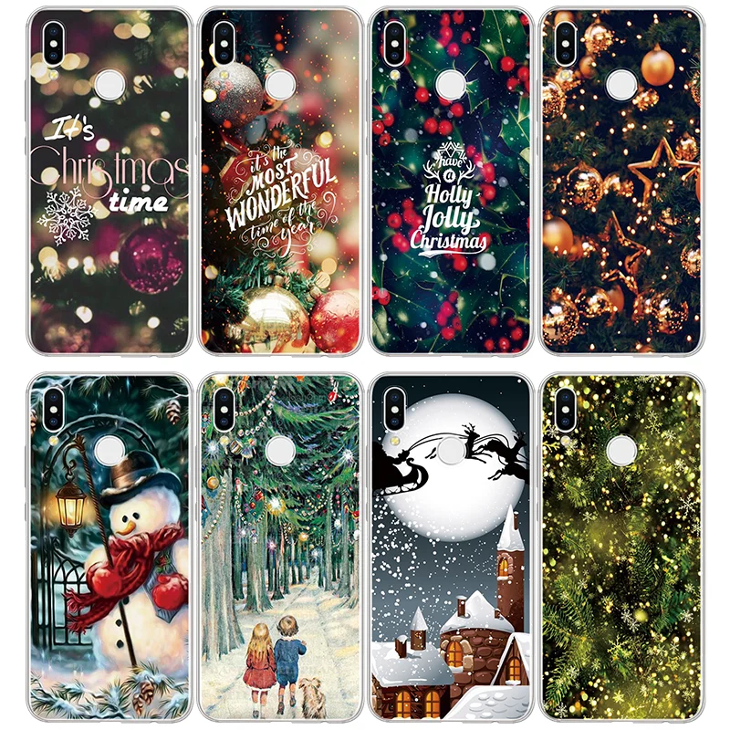 Рождественский чехол для Huawei P20 Pro P30 P8 P9 P10 Mate 10 20 30 Lite 2017 P Smart 2019 Honor 7A 8X 9 TPU