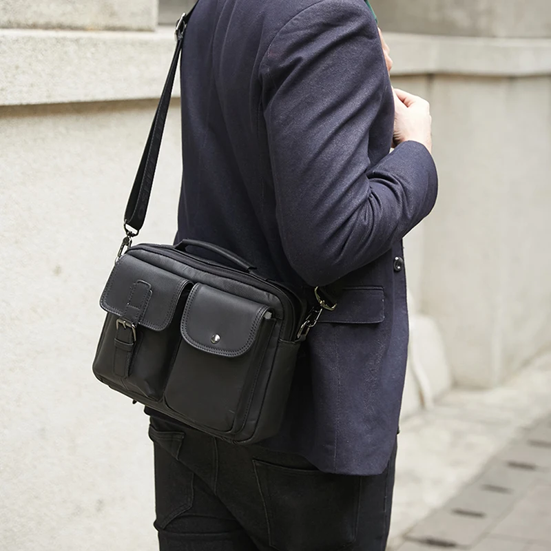 Najtaniej Znane marki prawdziwej skóry mężczyzna torba na co dzień biznes mężczyźni Messenger na ramię torba w stylu Vintage męska Crossbody torby bolsas mężczyzna