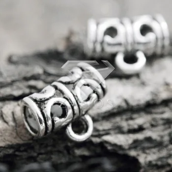 

80Pcs Antique Silver Tibetan Silver Tone 11x9x6mm Tube Slider Bails Zinc Alloy Jewellry Making Findings Wholesale TS0775