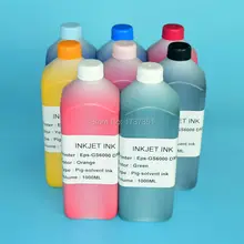 Безвредный для окружающей среды, 8 видов цветов 1000 мл DX6 пигмент эко не наносящие вред окружающей среде, набор для наполнения чернил для принтера Epson Stylus PRO GS6000 принтер T6241-T6248