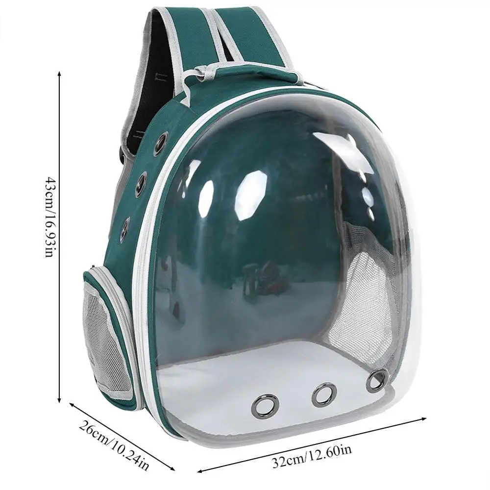 7 цветов дышащая маленькая переносная сумка для домашних животных портативный рюкзак для путешествий на открытом воздухе капсула для собак кошек прозрачная переносная клетка - Цвет: Green