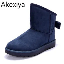 Akexiya neue heiße ankunft mode frauen schnee stiefel schuhe ug Kunstleder Frauen Stiefeletten Schuhe Warme Womens Winter Schuhe Botas