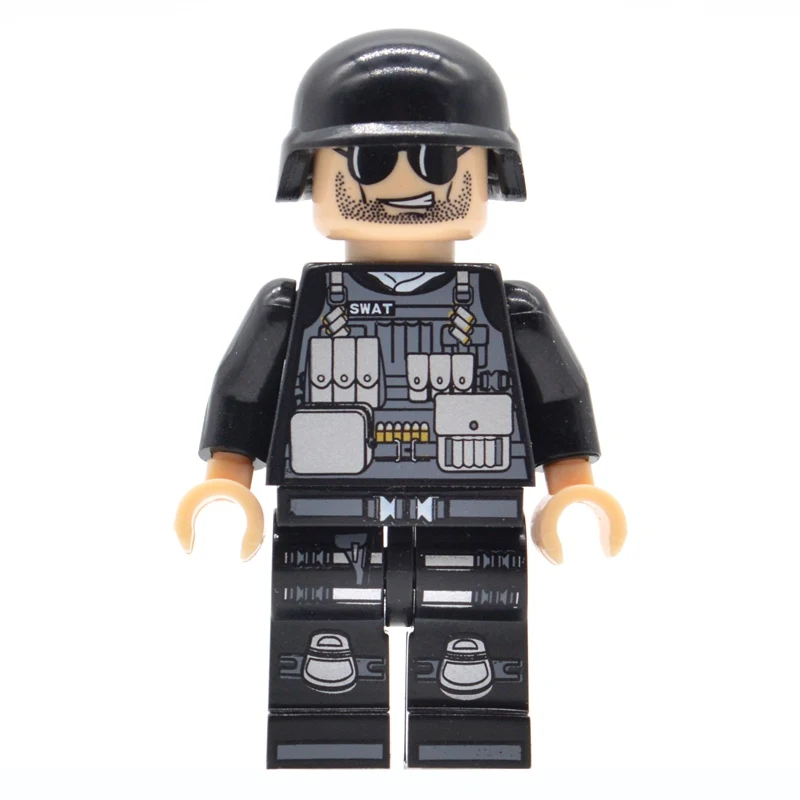 

20pcs/lot Building Blocks SWAT Police Modern Military Soldiers MOC Army Figures Random Weapons Bricks Toys for Children