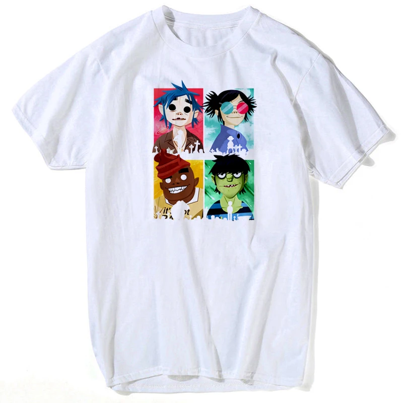 

Gorillaz men male t shirt 2019 Anime Men's TShirt Short Sleeve funny T-Shirt Men Mens women Top Tees Shirt plus-size s-xxxl