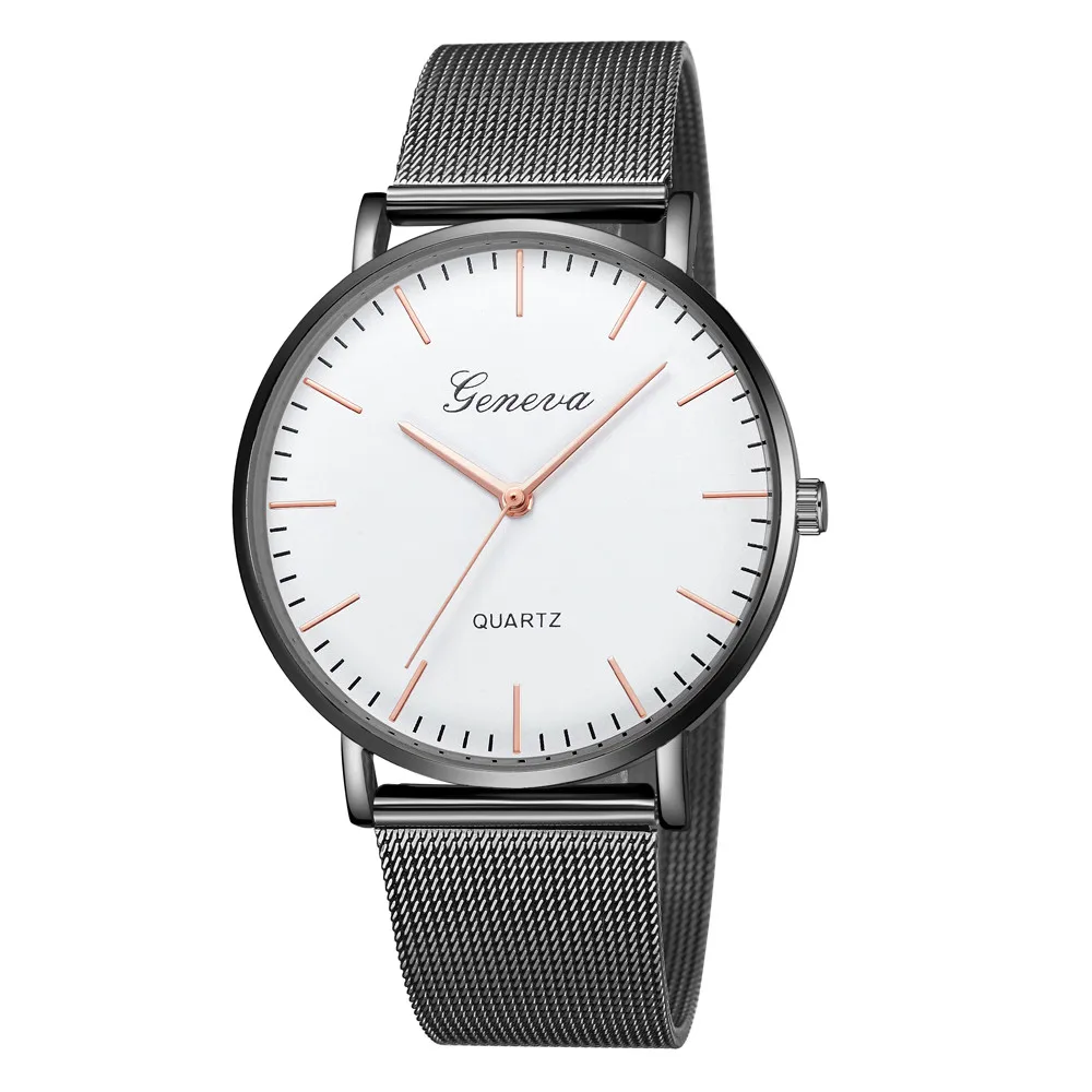 Женские часы GENEVA, новинка, брендовые классические кварцевые наручные часы из нержавеющей стали, браслет, женские часы zegarek damski