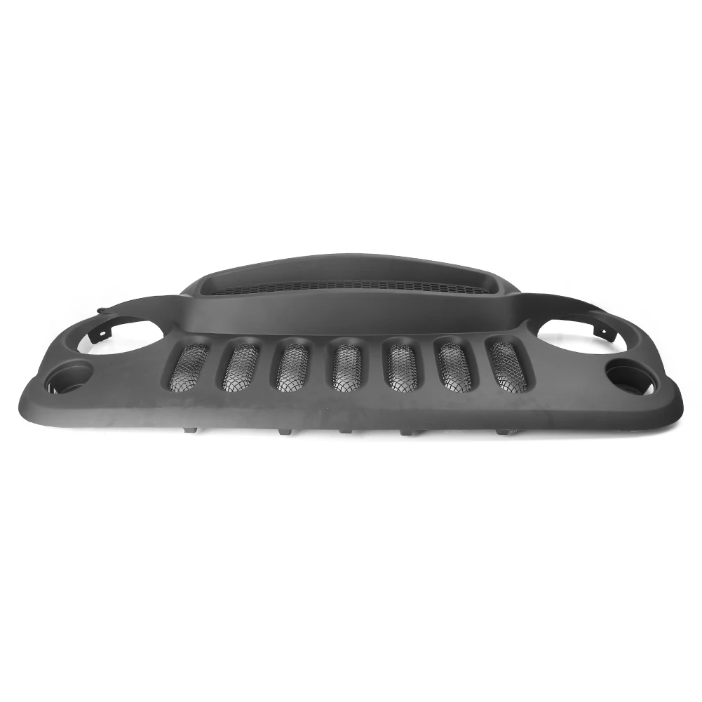 Front Mesh Grille Grill for Jeep Wrangler JK 2007-2017 Ghost Style Auto Car Parts Black Front Mesh Grille Grill for Jeep Wrangler JK 2007-2017 Ghost Style Auto Car Parts Black