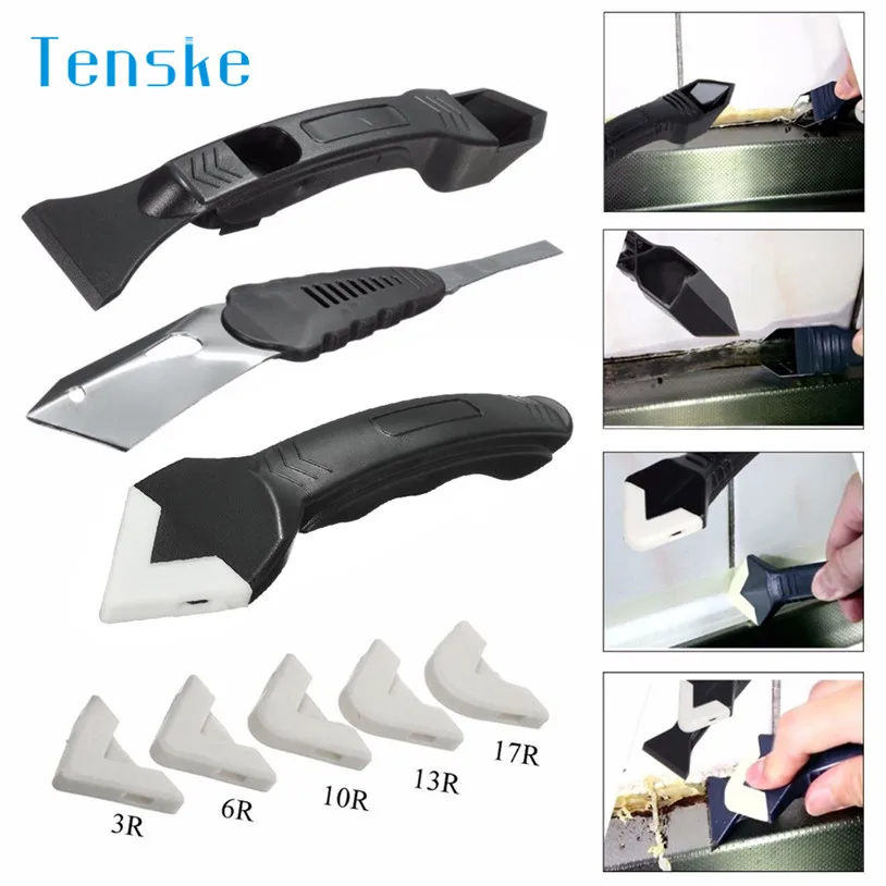

Squeegees 3Pcs Silicone Scraper Caulking Grouting Tool Sealant Finishing Cleaning Kit Set 2018 Dropshipping