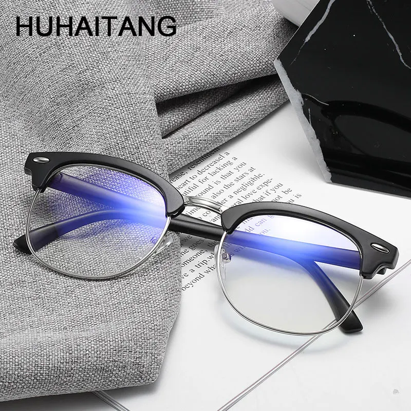 

HUHAITANG Anti Blue Light Glasses Frame Women Luxury Brand Computer Eyeglasses For Men Clear Presbyopia Optical Spectacle Frames