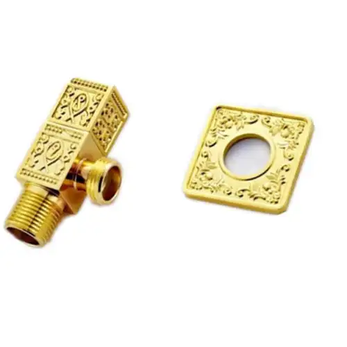 Wall Brass gold Square Triangle Valve with Shut Off Valve Diverter Angle Valve