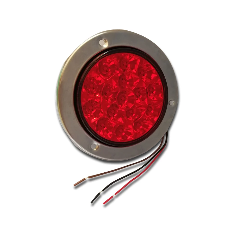 1 Pair 12-24V 16-LED Car Round Clear Lens Yellow Indicator Stop Rear Tail Lights
