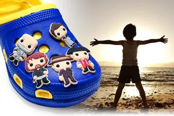

Hot Sale 1PCS Outlander PVC Shoe Charms Shoe Buckle Accessories for Decoration For Bracelet with hole Kids Party Gifts