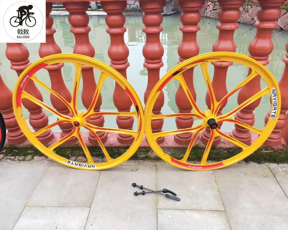 Cheap Kalosse magnesuim alloy  29inch  mountain bike wheels 2 bearings hubs  100/135mm   For 11 Speed cassette 4