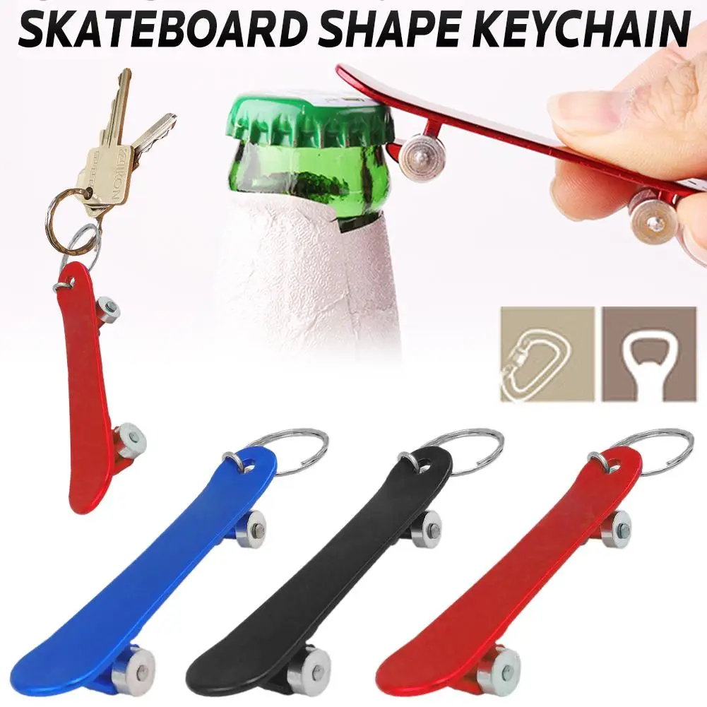 

Skateboard Shape Bottle Opener Car Metal Keychain Fashionable Key Ring Small Pendant Auto Keyring Key Chain Car Styling
