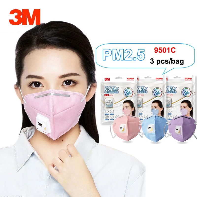 

3M 9501C Dust Mask Anti PM2.5 Anti influenza Breathing valve Bicycle Riding Comfortable Face Mask KN95 Safety Masks